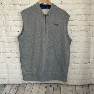 Under Armour Men’s Loose Fleece Gray Vest size xl 1/4 zip New with tags